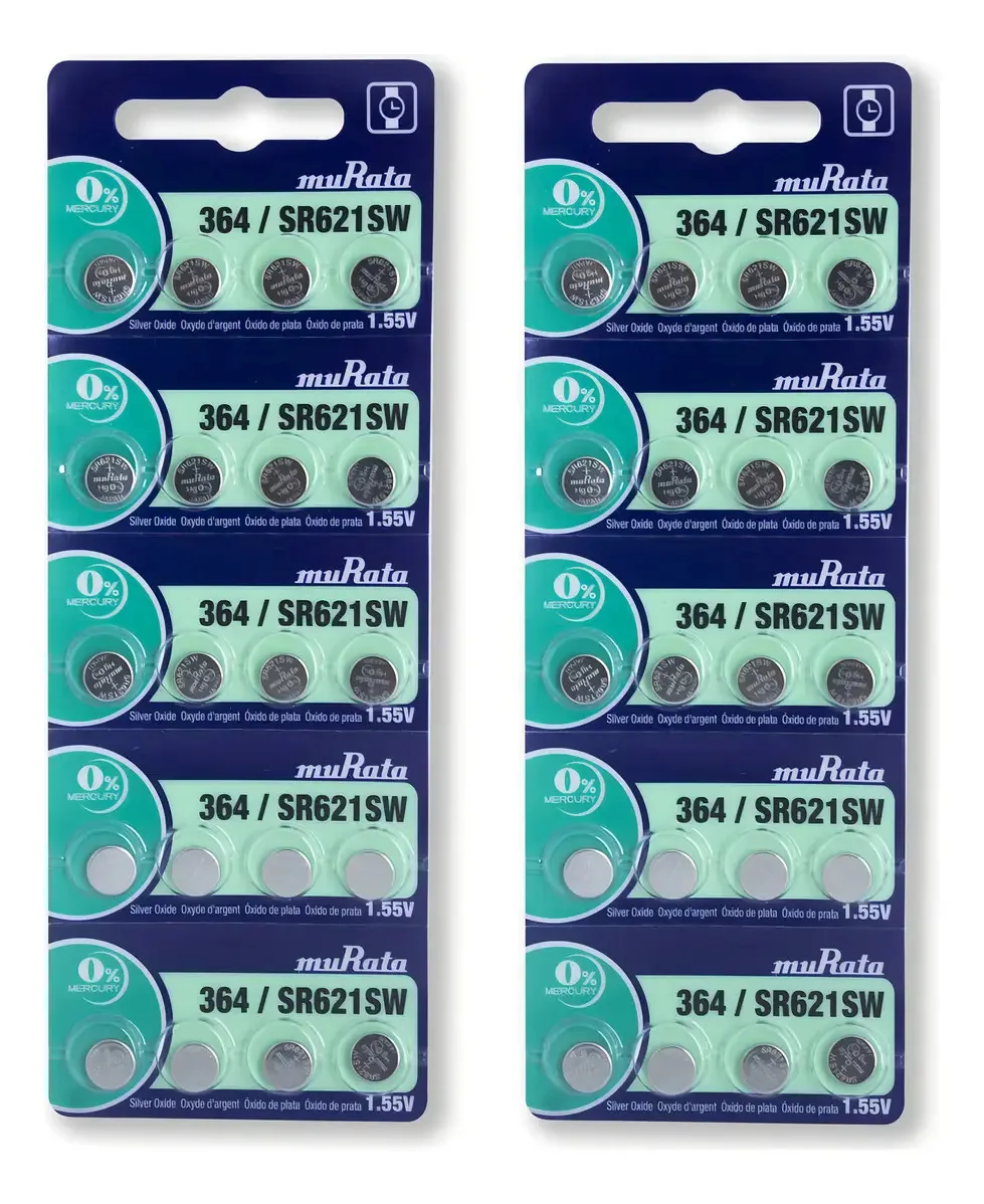 20 Pilhas Baterias 364 1.55v Sr621s Murata