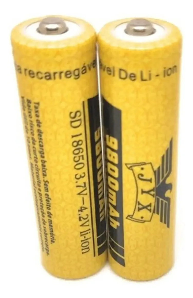 Baterias Recarregáveis AAA 18650 9800mAh 3.7V Pacote com 2 Pilhas