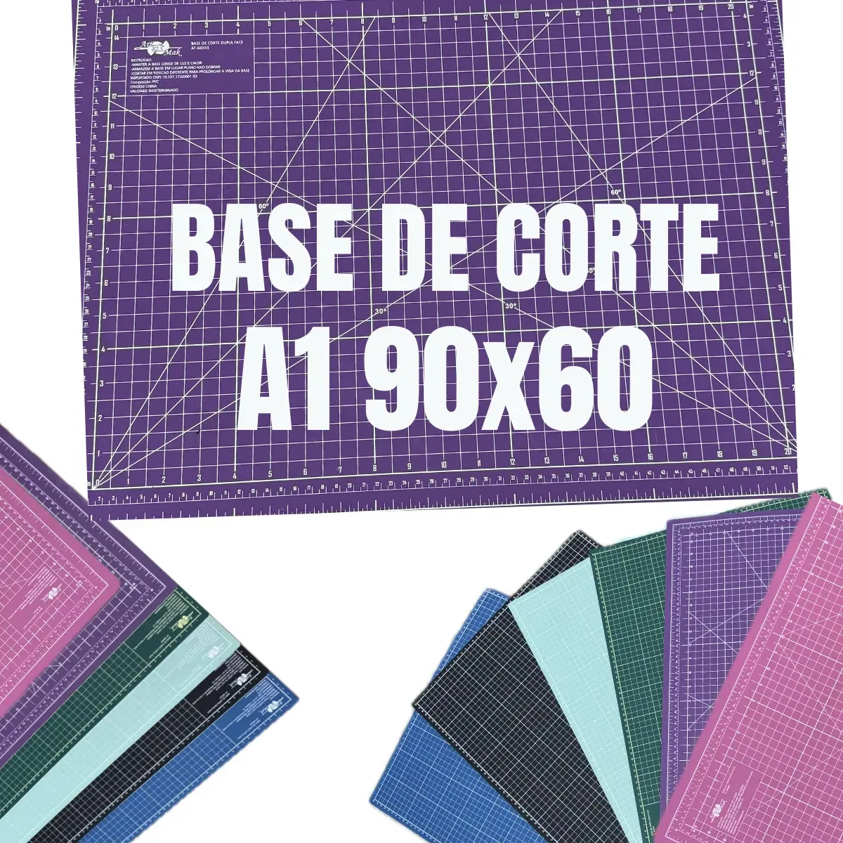 Base De Corte 90x60 Placa A1 Patchwork Scrapbook Tapete Gande De Corte Cor Roxo 20vinte