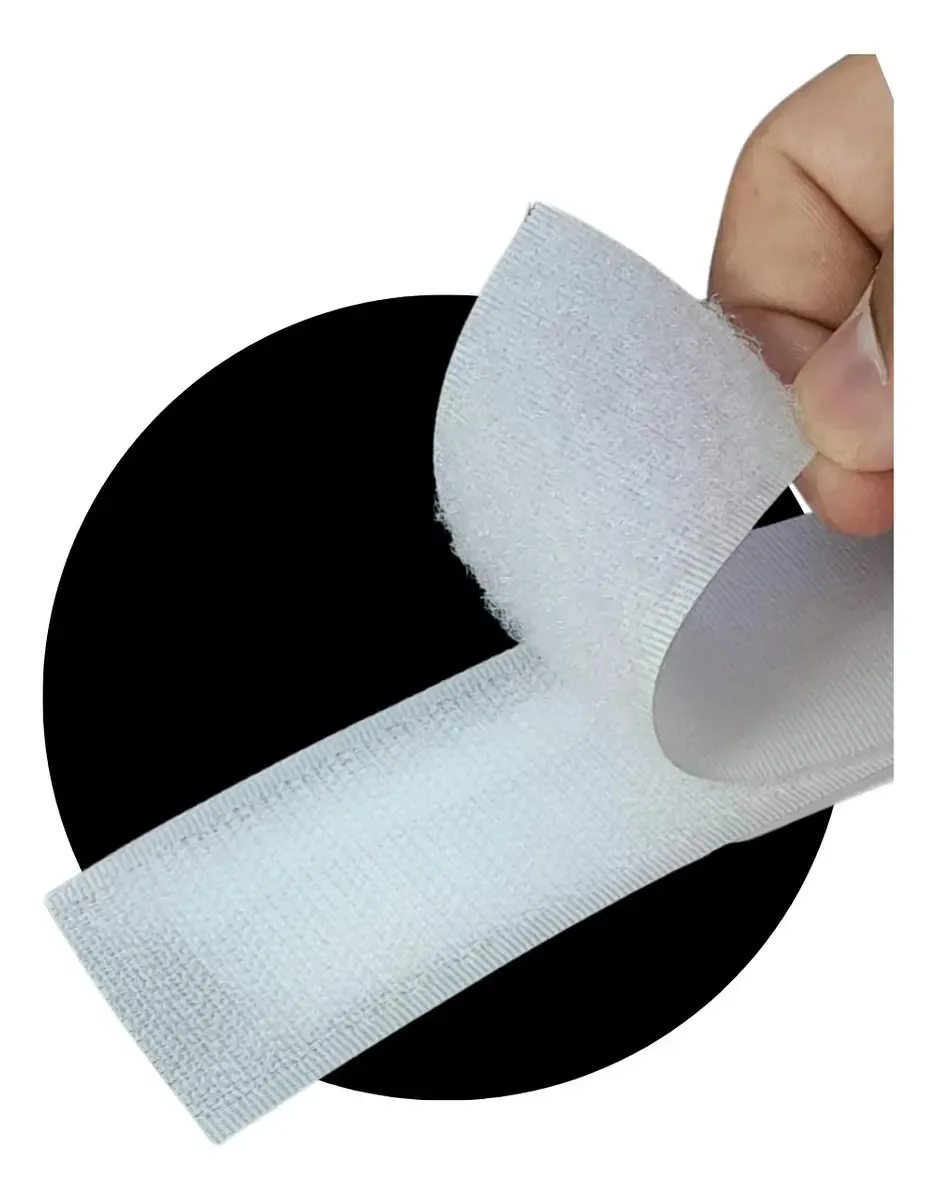 Fecho de contato dupla face para cortinas 25mm x 5 metros cor branco LOOP HOOK