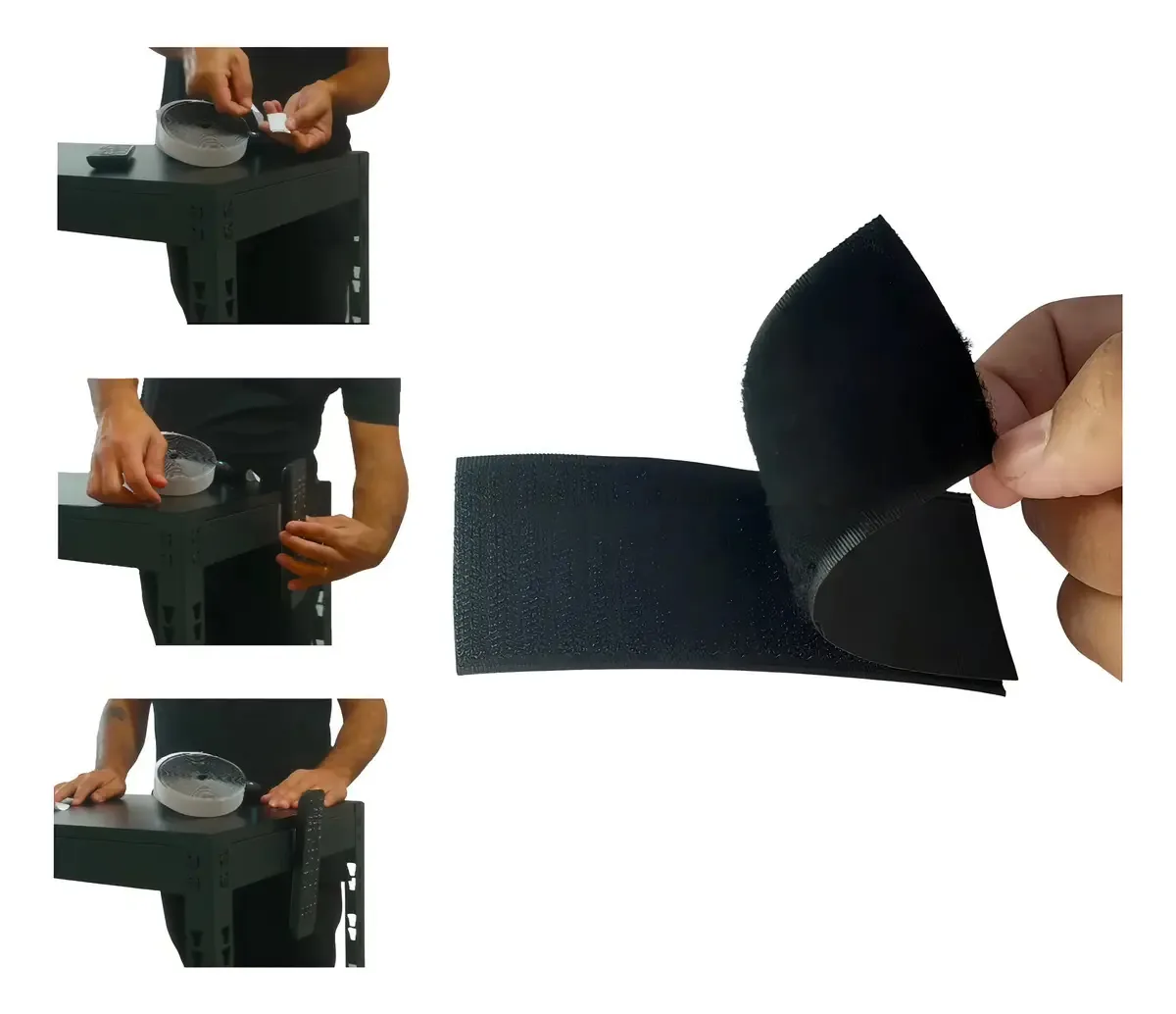 Fecho De Contato Dupla Face Para Cortinas 25mm X 5 Metros Cor Preto
