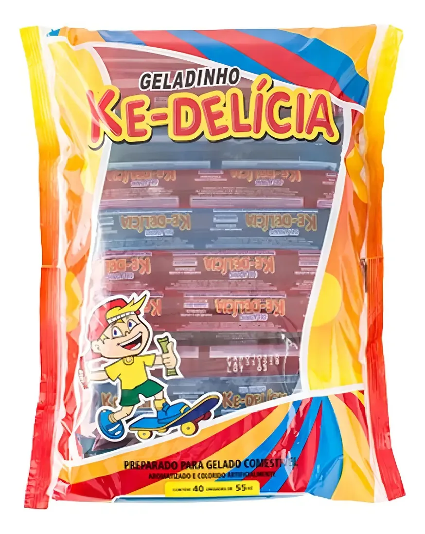Kit C/ 40 Geladinho Chup Chup Sacolé Gelinho Ke-delicia 55ml