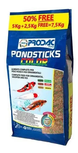 Comida para peixes prodac Pondsticks Color formato sticks
