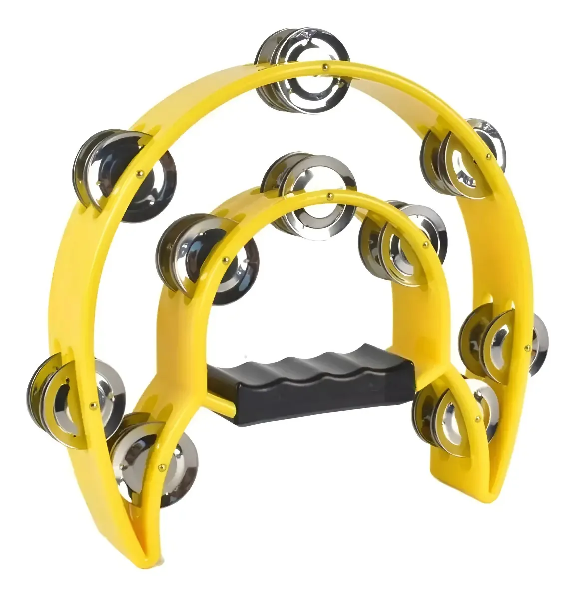 Pandeiro Meia Lua Dupla Modelo Premium Cor Amarelo