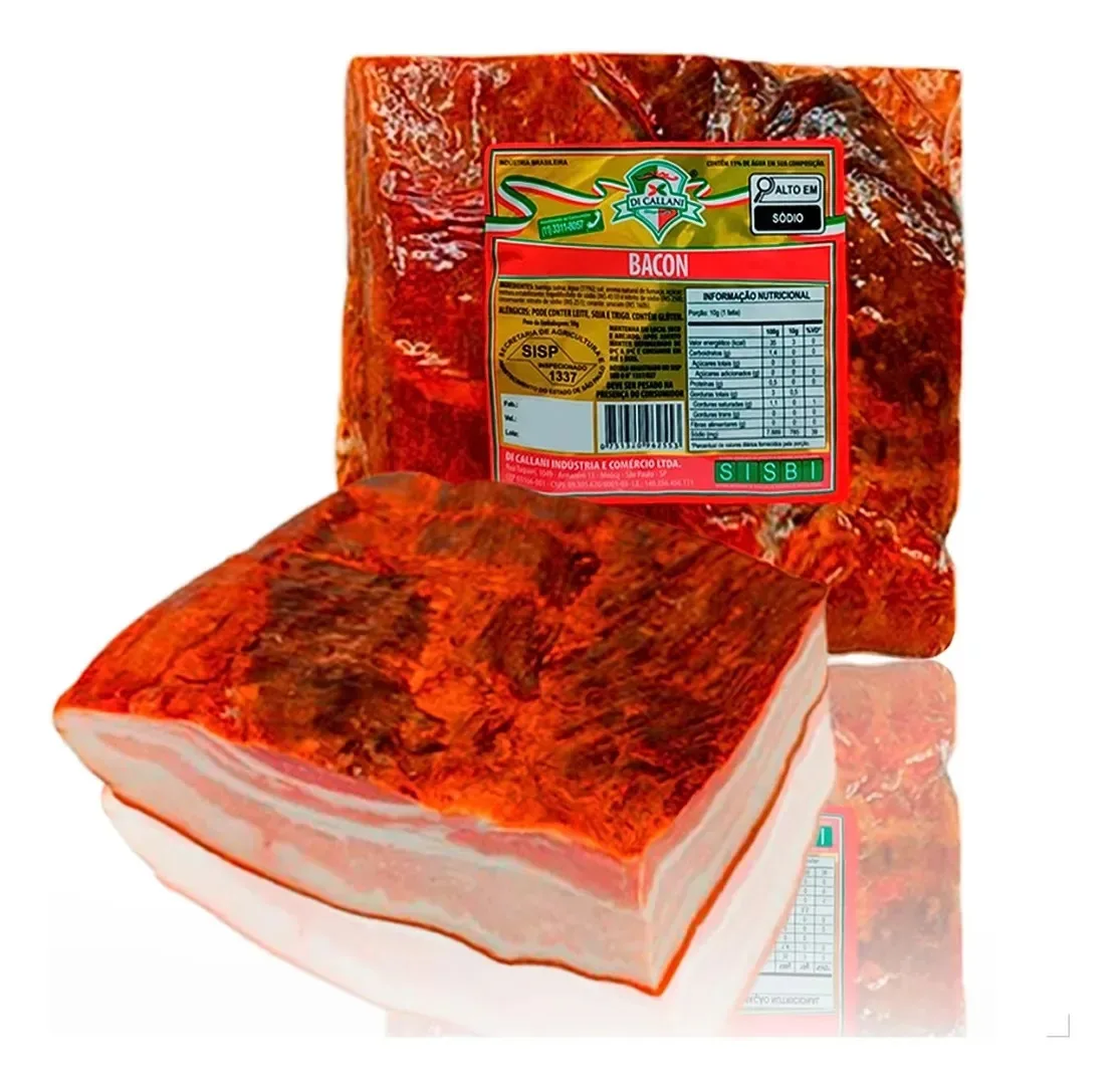1kg Bacon Português Defumado Tradicional - Sabor Intenso