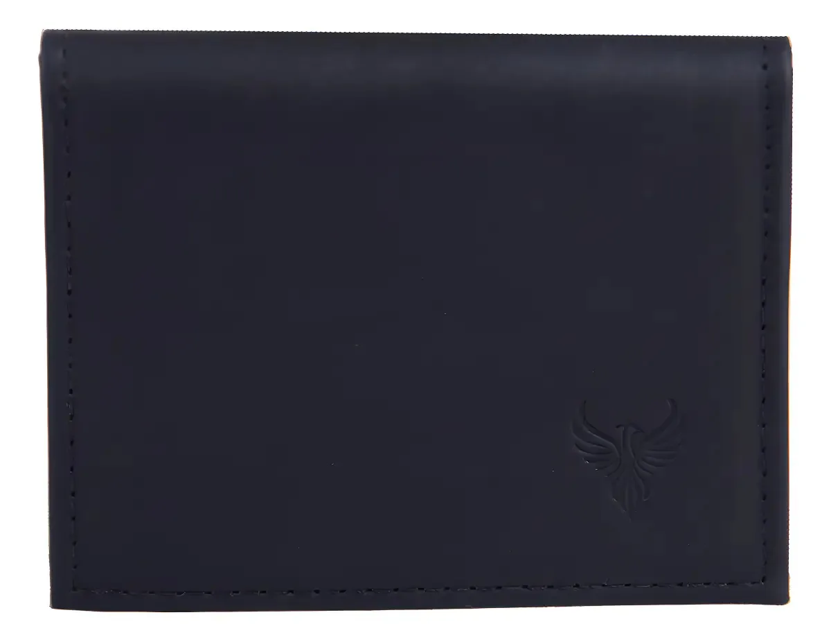 Kit 10 Carteiras Masculinas Slim de Couro Preto com Botão