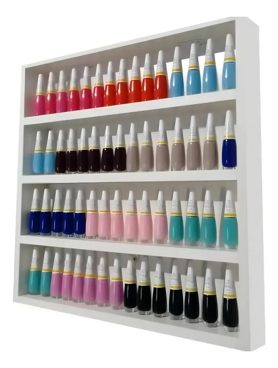Porta Organizador De Esmaltes Branco Com Fundo