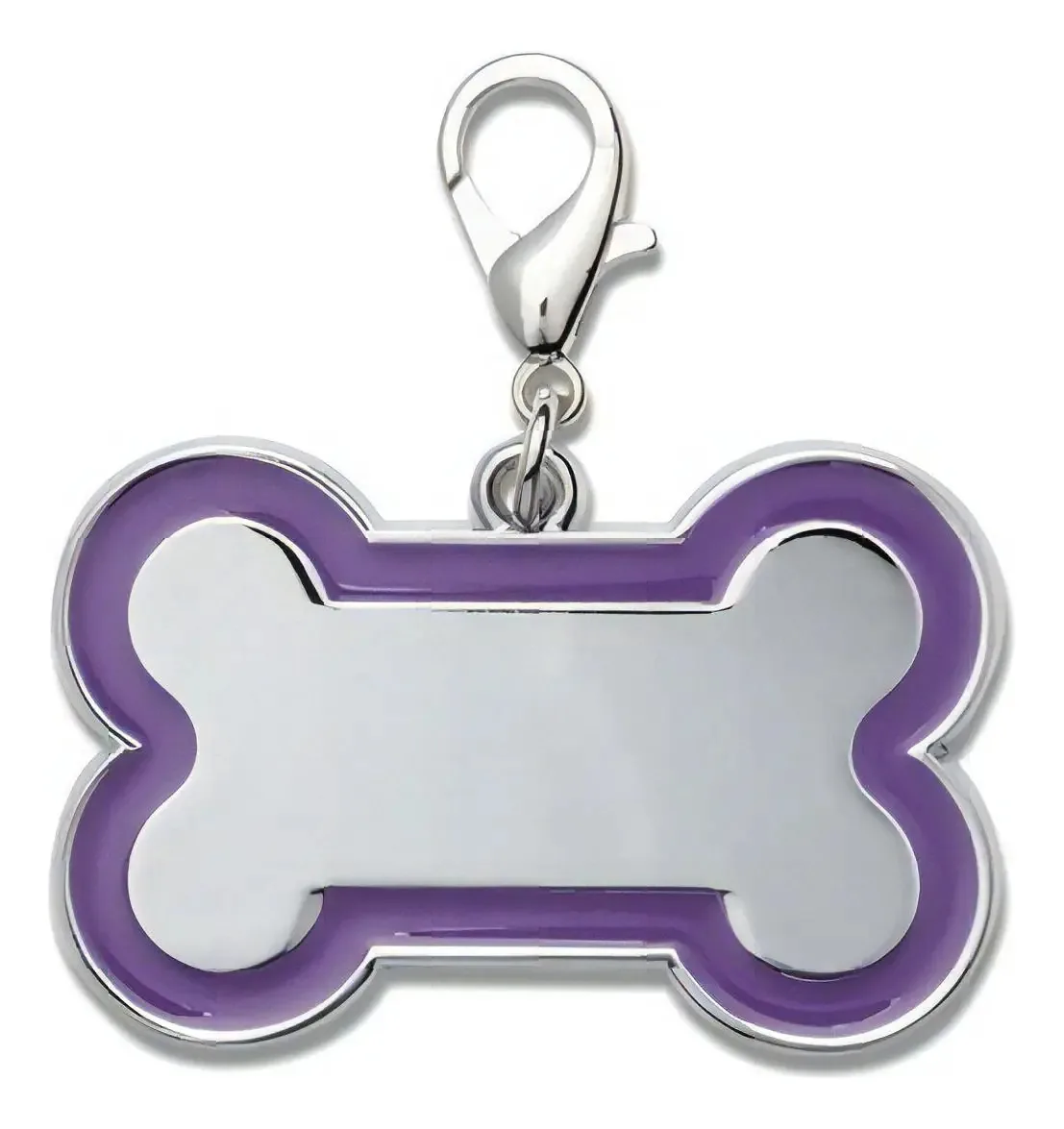 Pingente Tag De Identifcação Para Animais Pet Cachorro Gato Cor Roxo
