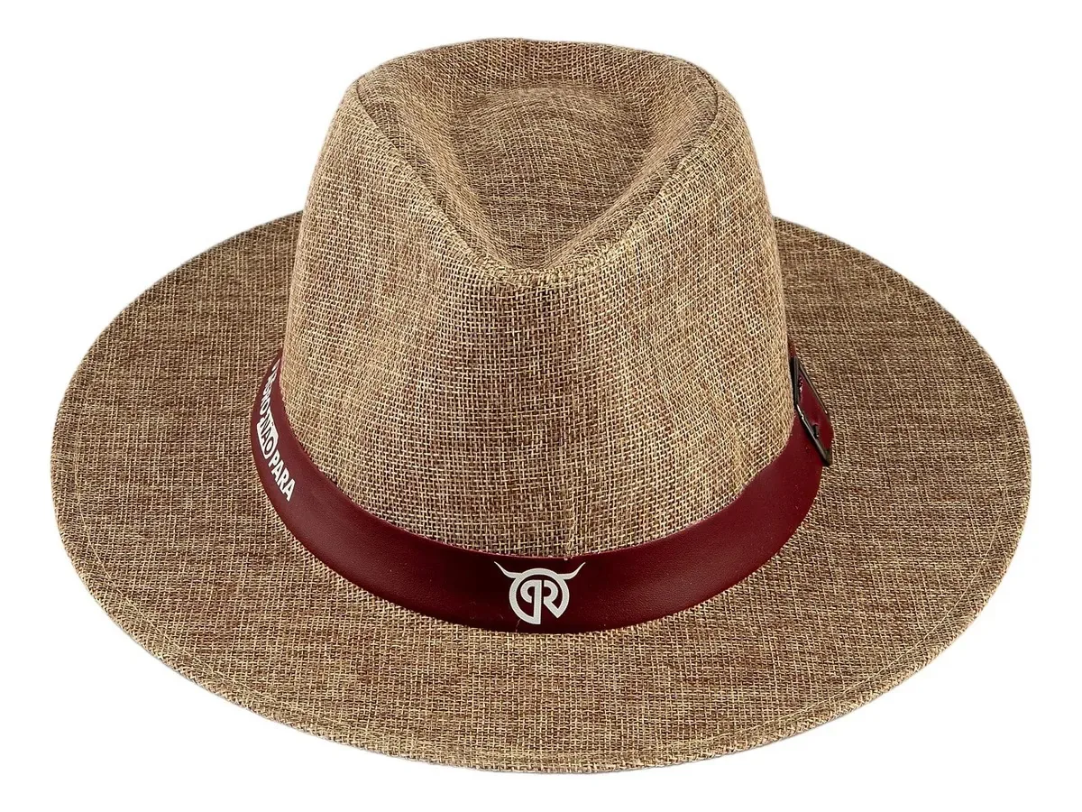 Chapéu Fibra De Bambu O Agro Não Para Pecuária Rural Cor Vinho Tamanho 58 Cm - M