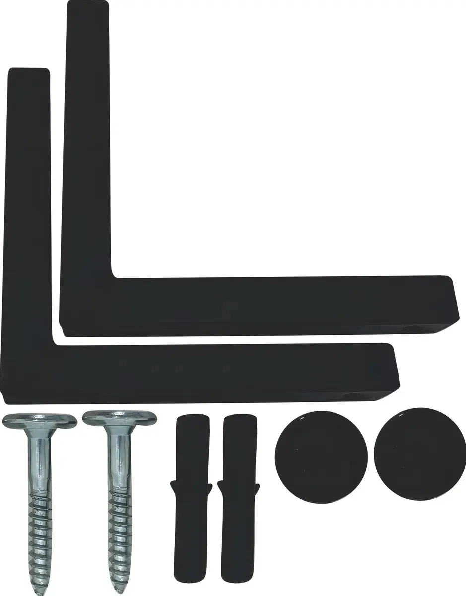 Kit 3 Suportes Mão Francesa Cantoneira Prateira Preto 25cm