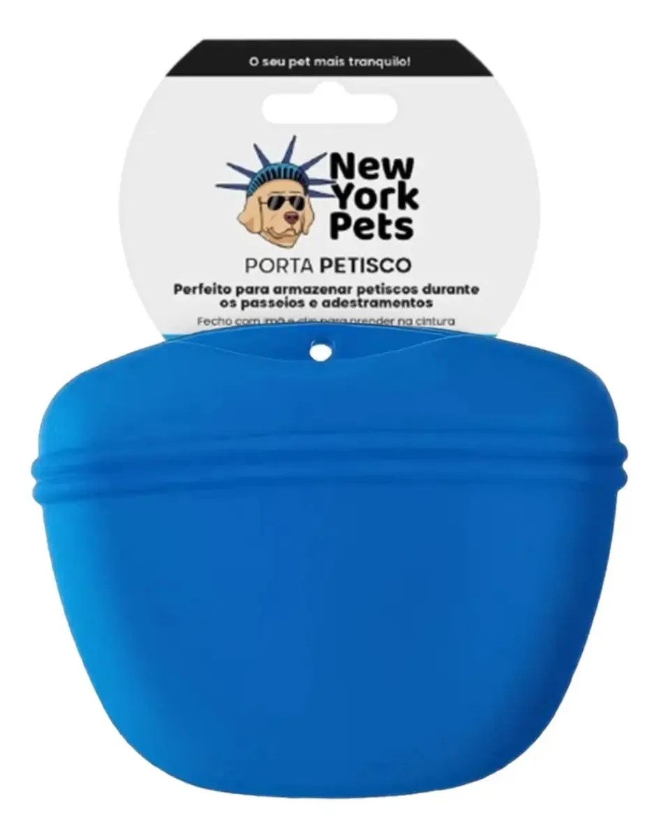 Porta Petisco Adestramento Treinamento Cães E Gatos Cor Azul-escuro