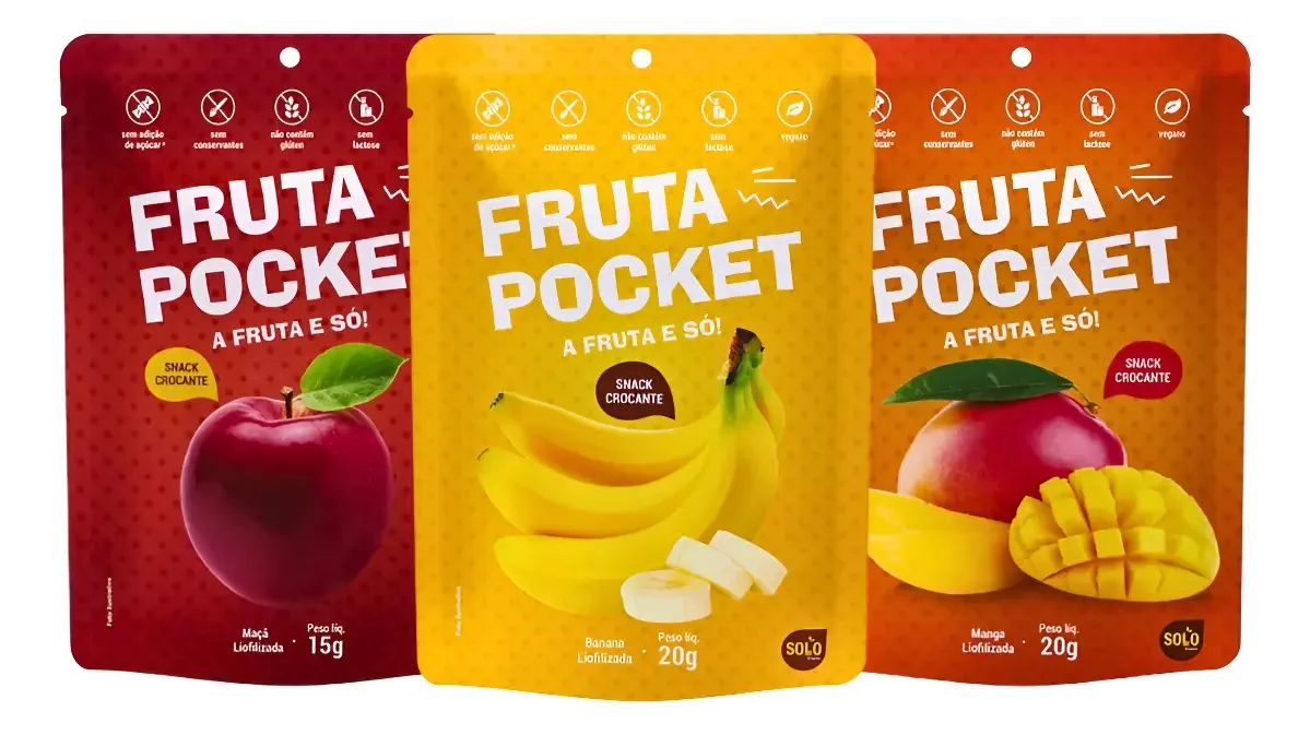 Snack Fruta Pocket Maçã Manga E Banana Solo Snacks 3 Un