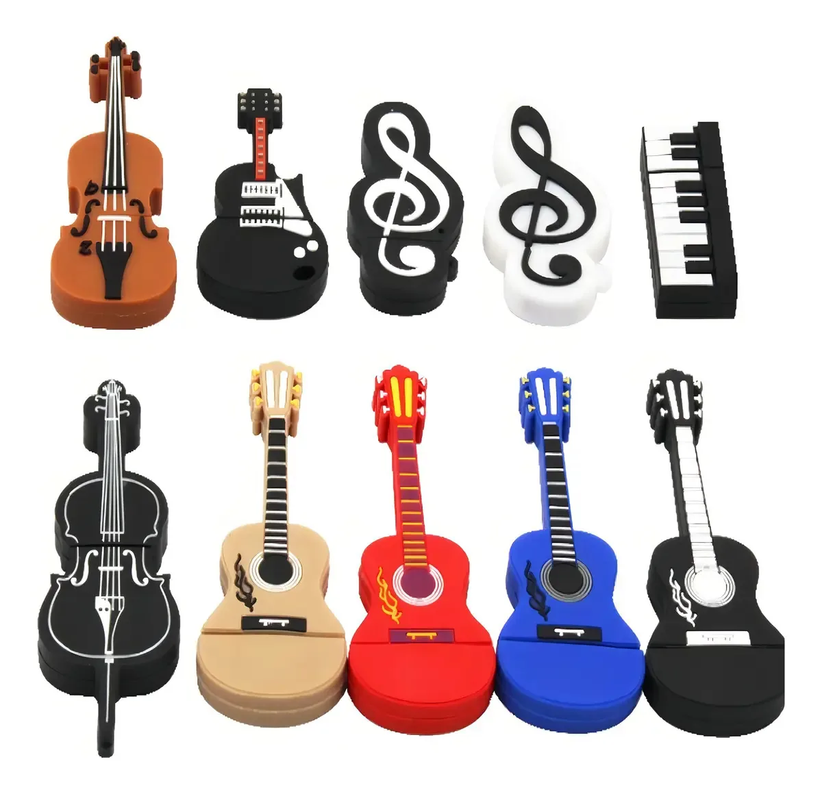 Pen Drive 4g Violão Guitarra Music Moonlight Marrom