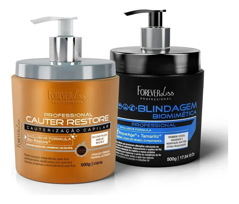 Kit Cauterização Capilar Com Blindagem Biomimética 500g