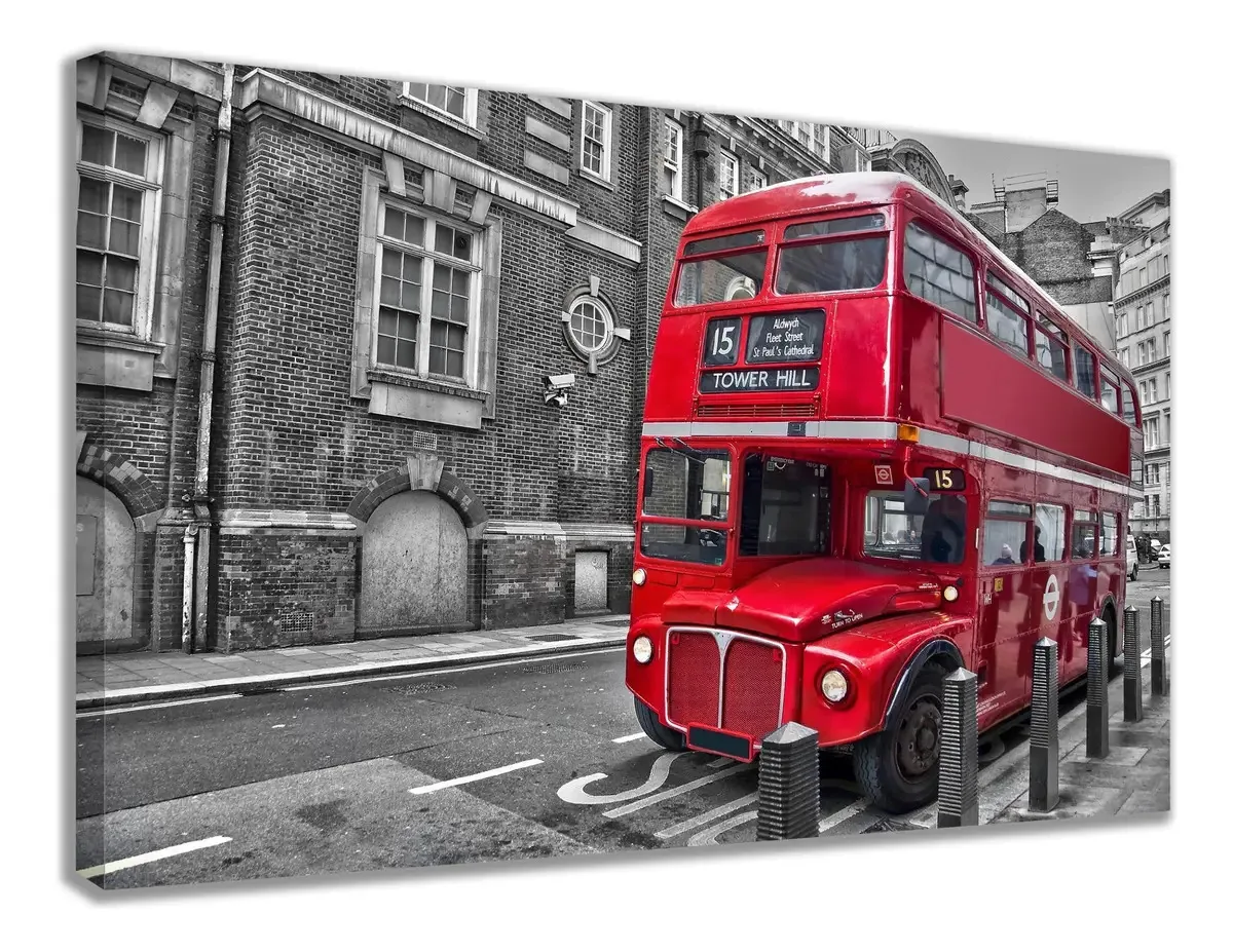 Quadro Decorativo Cidade Londres Ônibus Sem Moldura Quarto