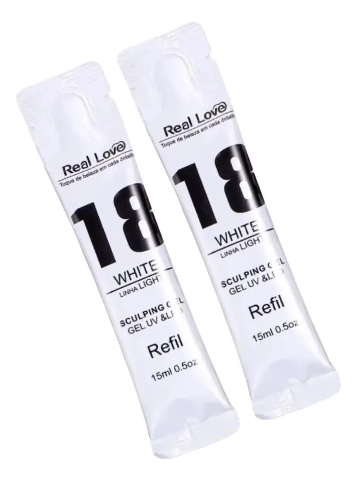 Gel Refil Real Love 15ml Unha Light Kit 2 Geis Da Mesma Cor Cor #18