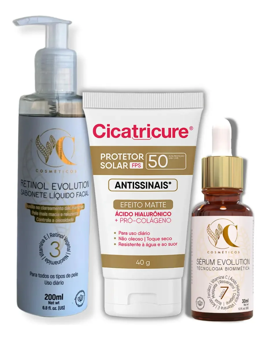 Sabonete Facial Sérum Evolution Protetor Solar Cicatricure