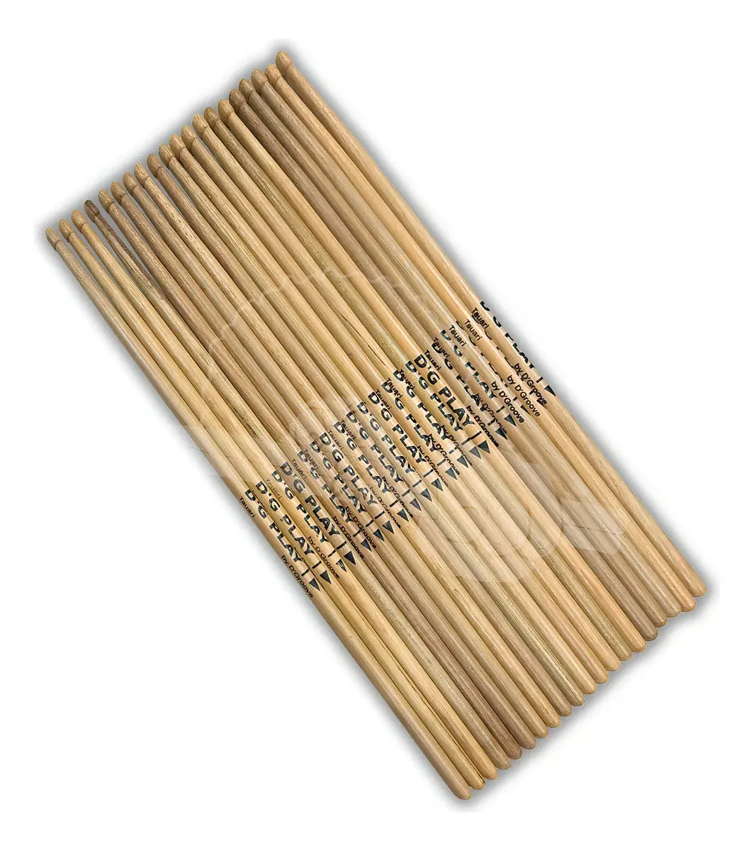 Baquetas de Bateria Tauari 5A DG Play 10 Pares para Instrumentos Musicais