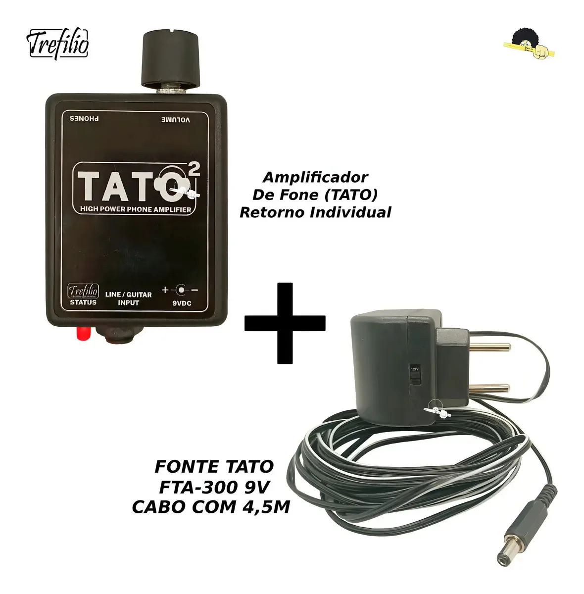 Amplificador de Fone Trefilio Tato com Fonte Bivolt para Fones MMCX