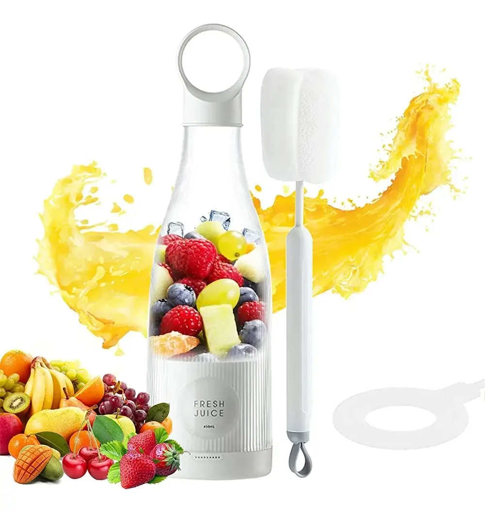 Mini Liquidificador Portátil 450ml Recarregável Usb Para Batidos