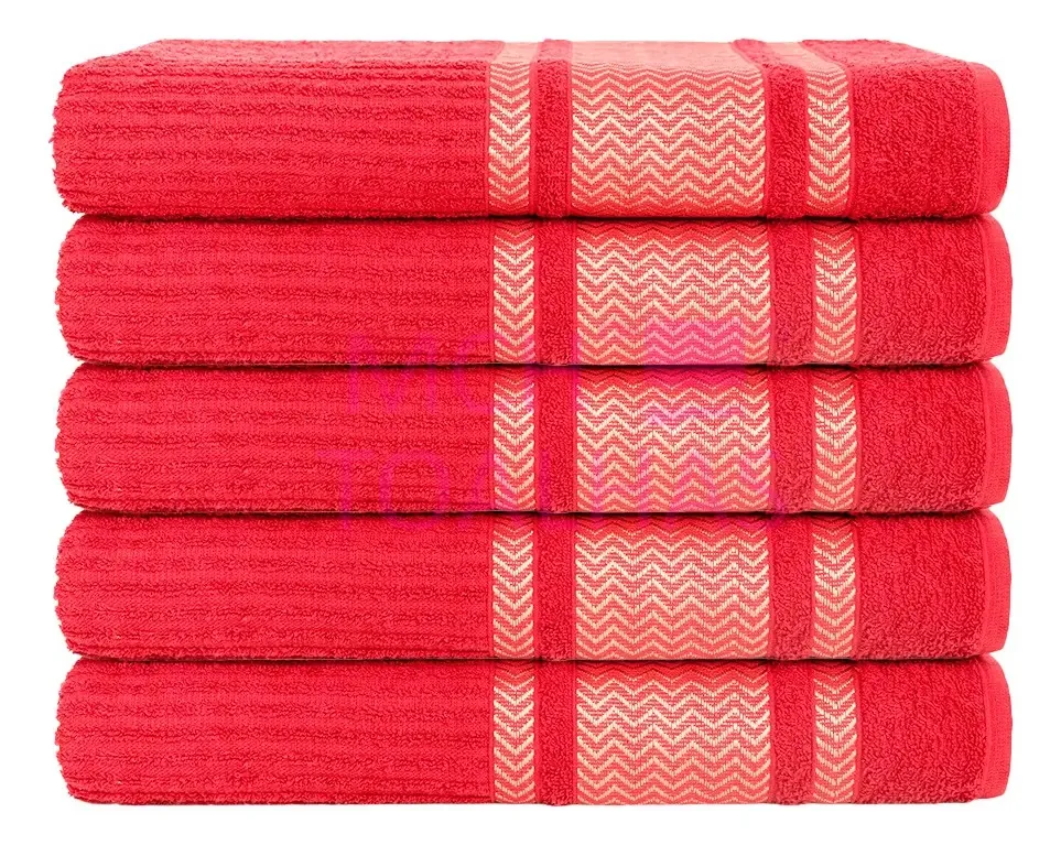 Kit 10 Toalhas Banho Banhão Super Gigante Jacquard Atacado Cor Vermelho