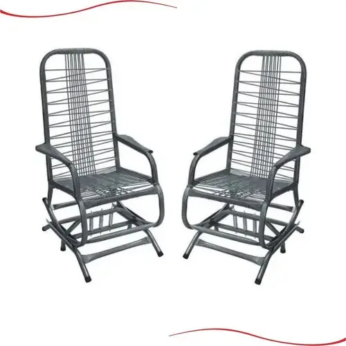 2 Cadeiras Balanço C/ Molas Varanda Jardim - Fortmix Cor Cinza