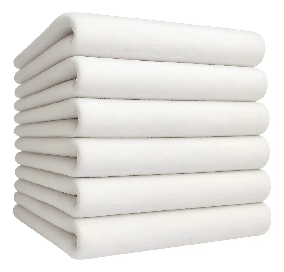 Kit 6 Panos de Chão de Algodão Branco para Limpeza e Casa