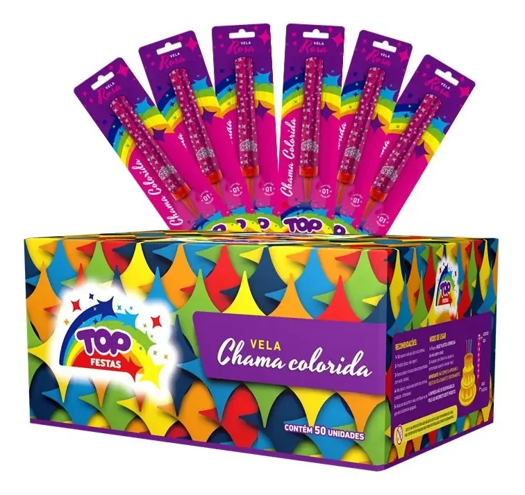 Vela Aniversário Vulcão Foguetinho Rojão Estrelinhas 1 Unid