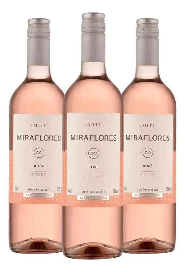 Kit 3 Vinhos Amitié Miraflores Reserva Carmenere Rosé