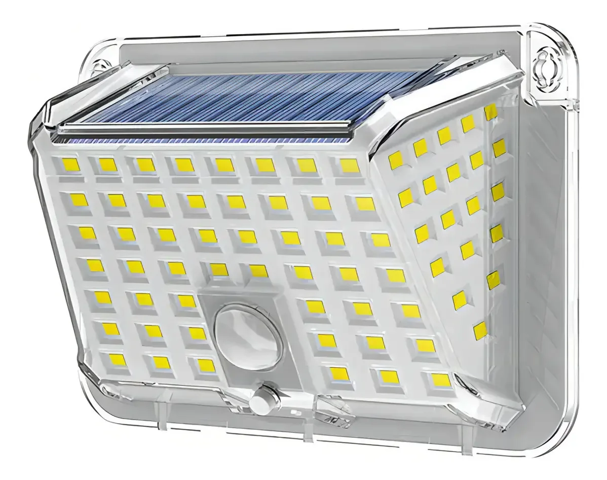 Kit 6 Luminárias Arandela Solar 100 Leds Sensor Presença