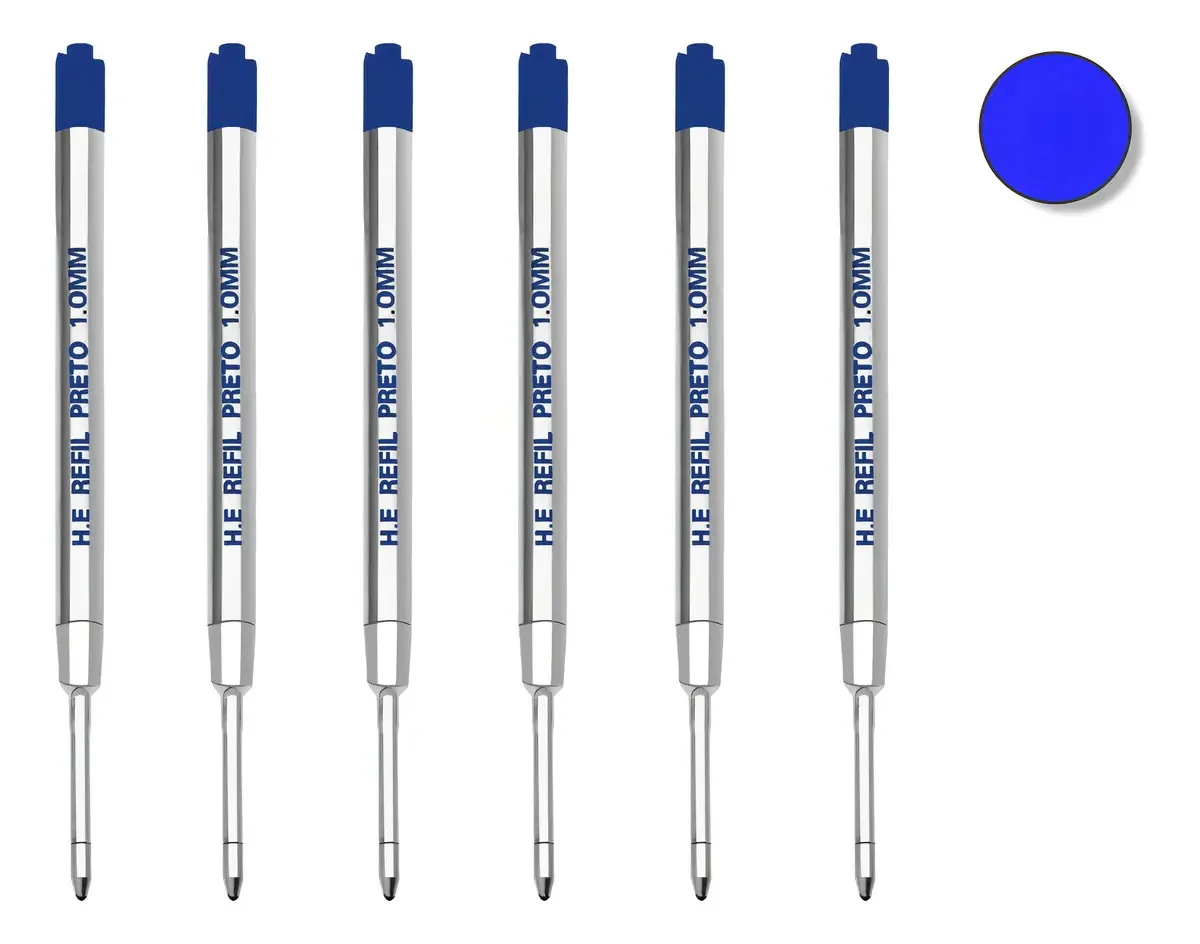 Carga Para Canetas Refil Metal - Tipo Parker E Crown 6 Unids