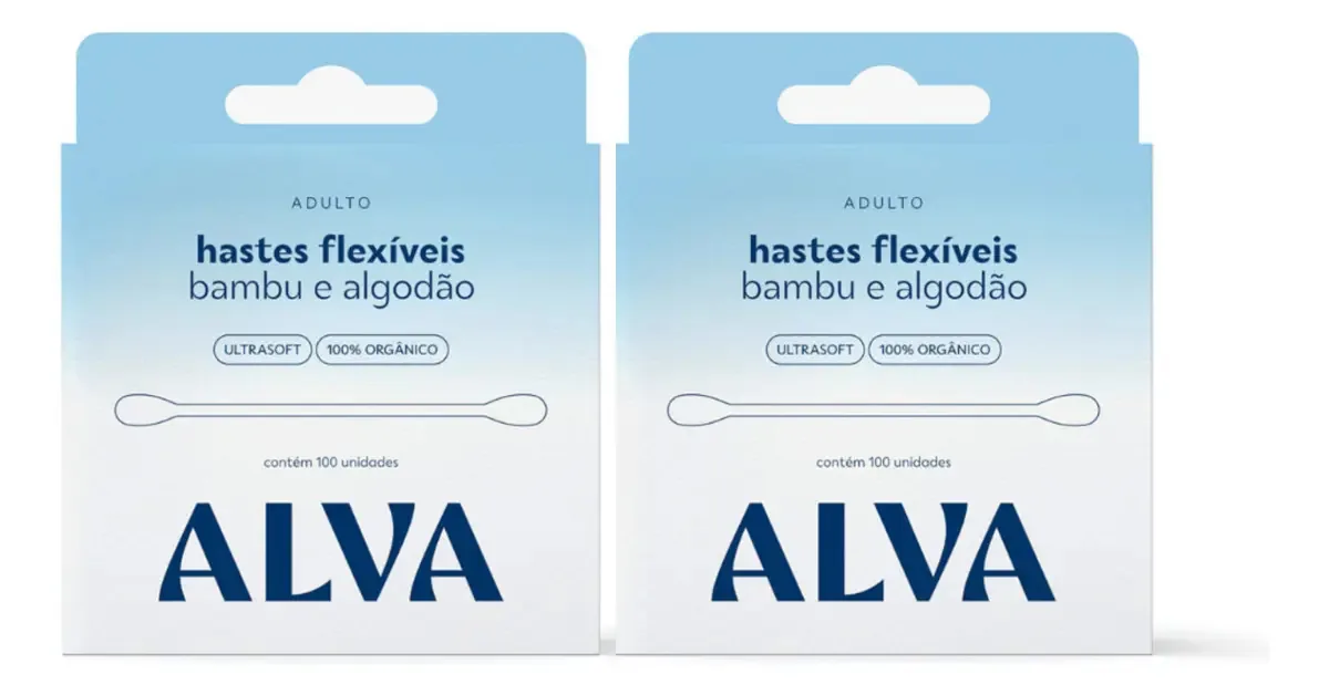 Kit 2x Hastes Flexíveis De Bambu Adulto 100un Cada Alva