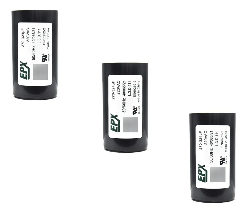 Kit Com 3 Capacitores Eletrolítico Partida 270uf 220v Epx