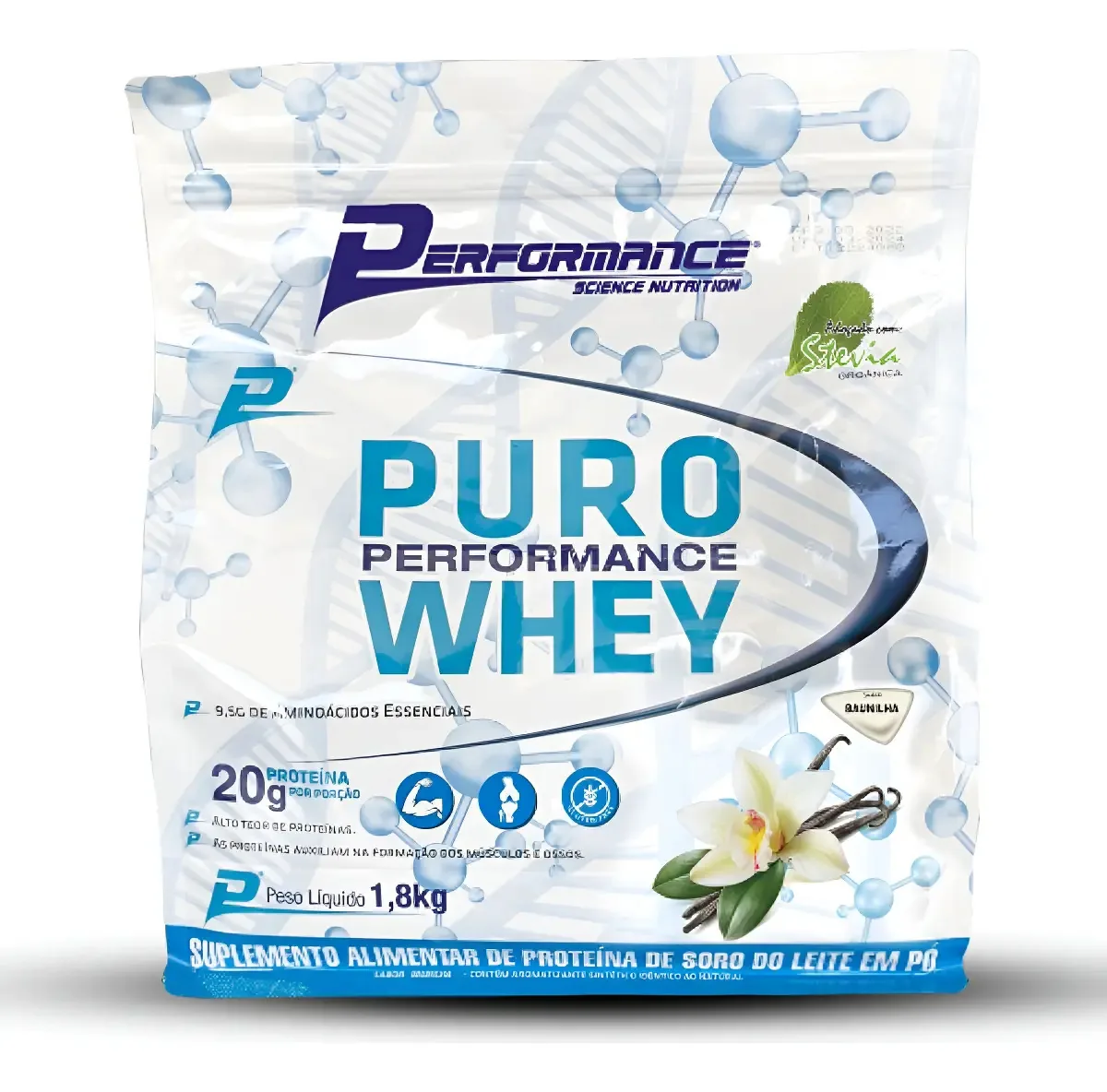 Puro Whey Refil- Performance 1,8kg Sabor Baunilha