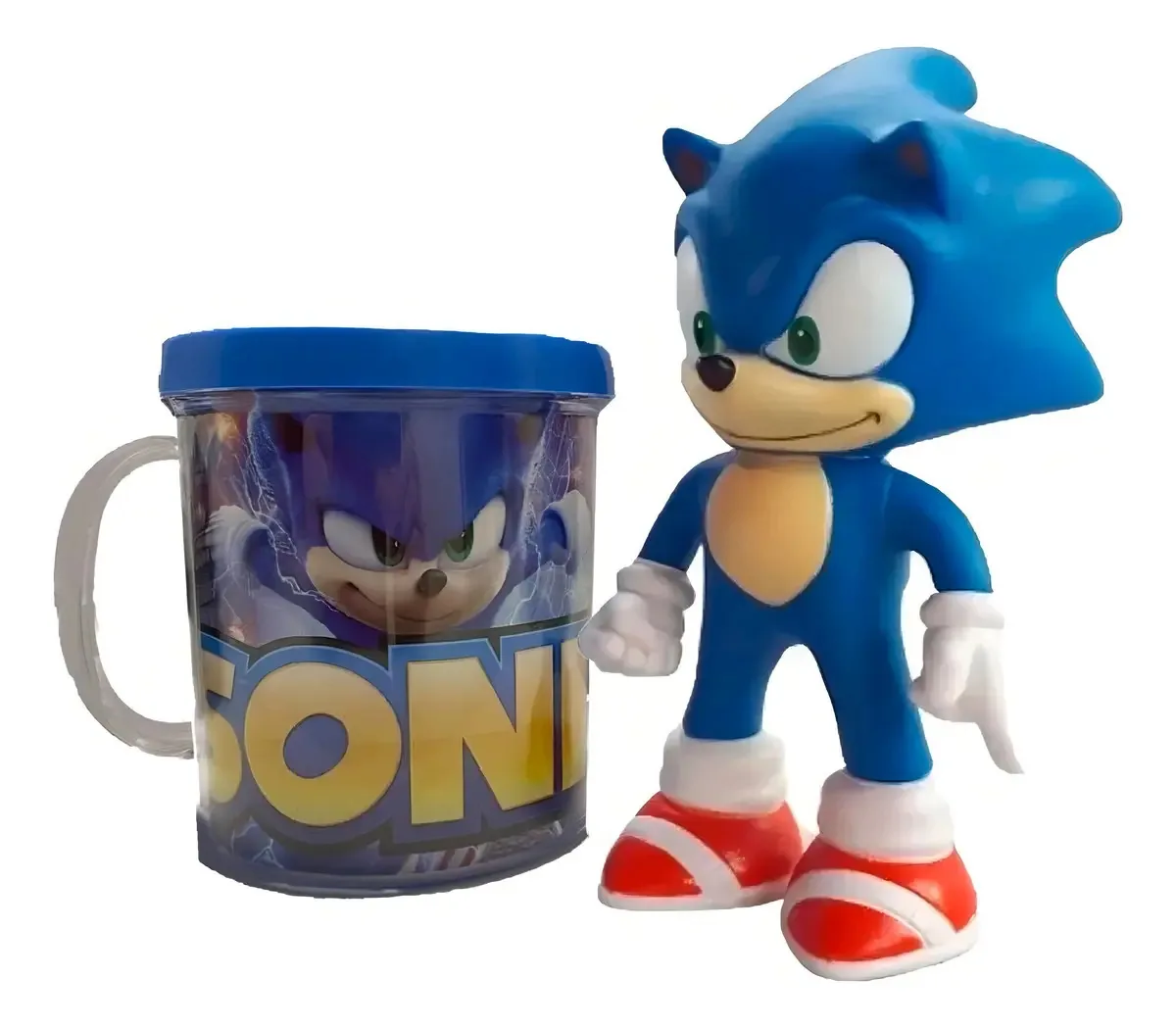 Boneco Sonic 16cm Sega Coleção C Caneca Personalizada 350ml