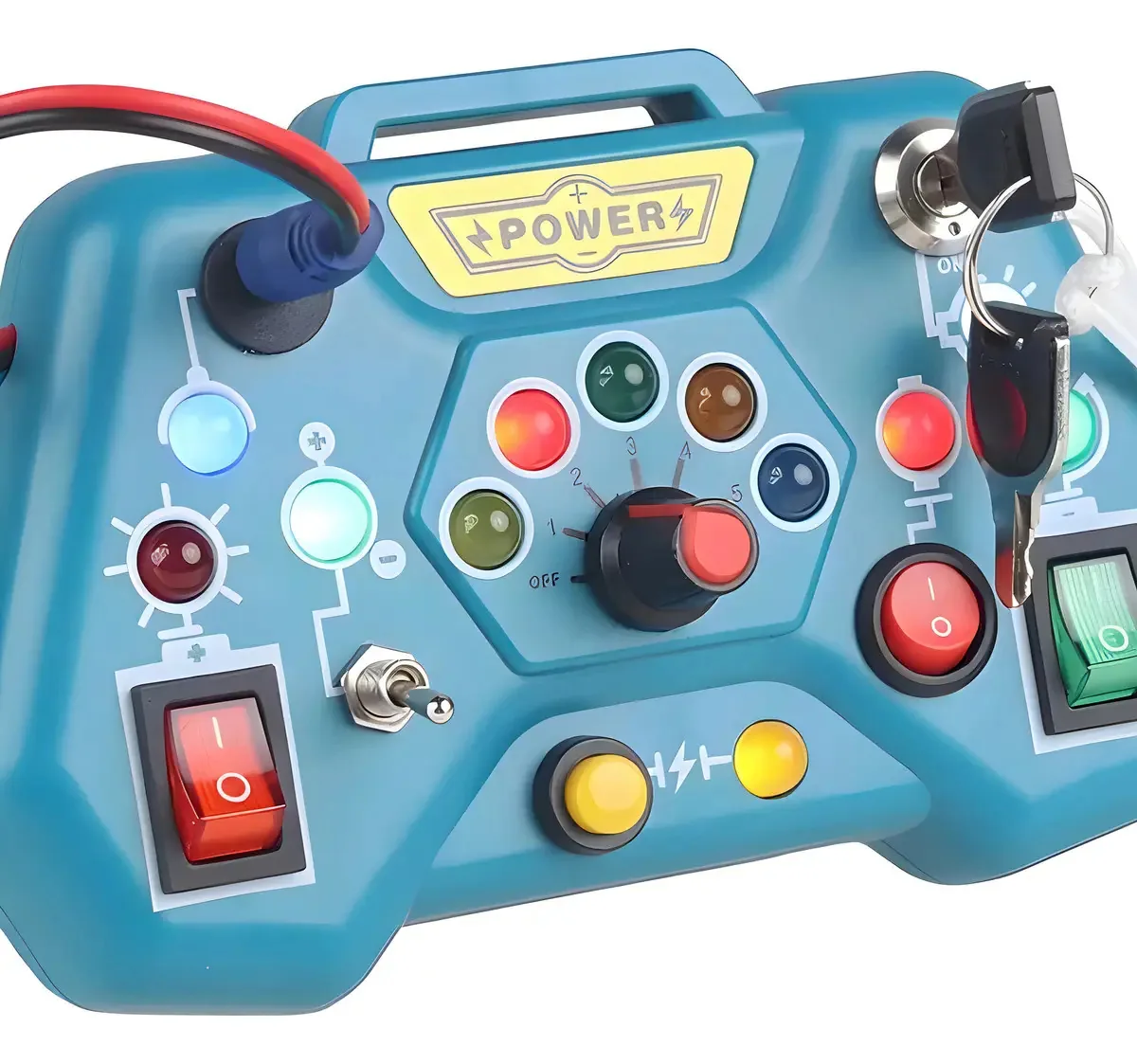 Placa Sensorial Brinquedo Educativo Infantil Led Montessori Cor Azul