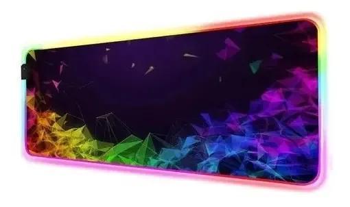 Mousepad Gamer Luz Rgb Grande Speed Triângulos 90x40