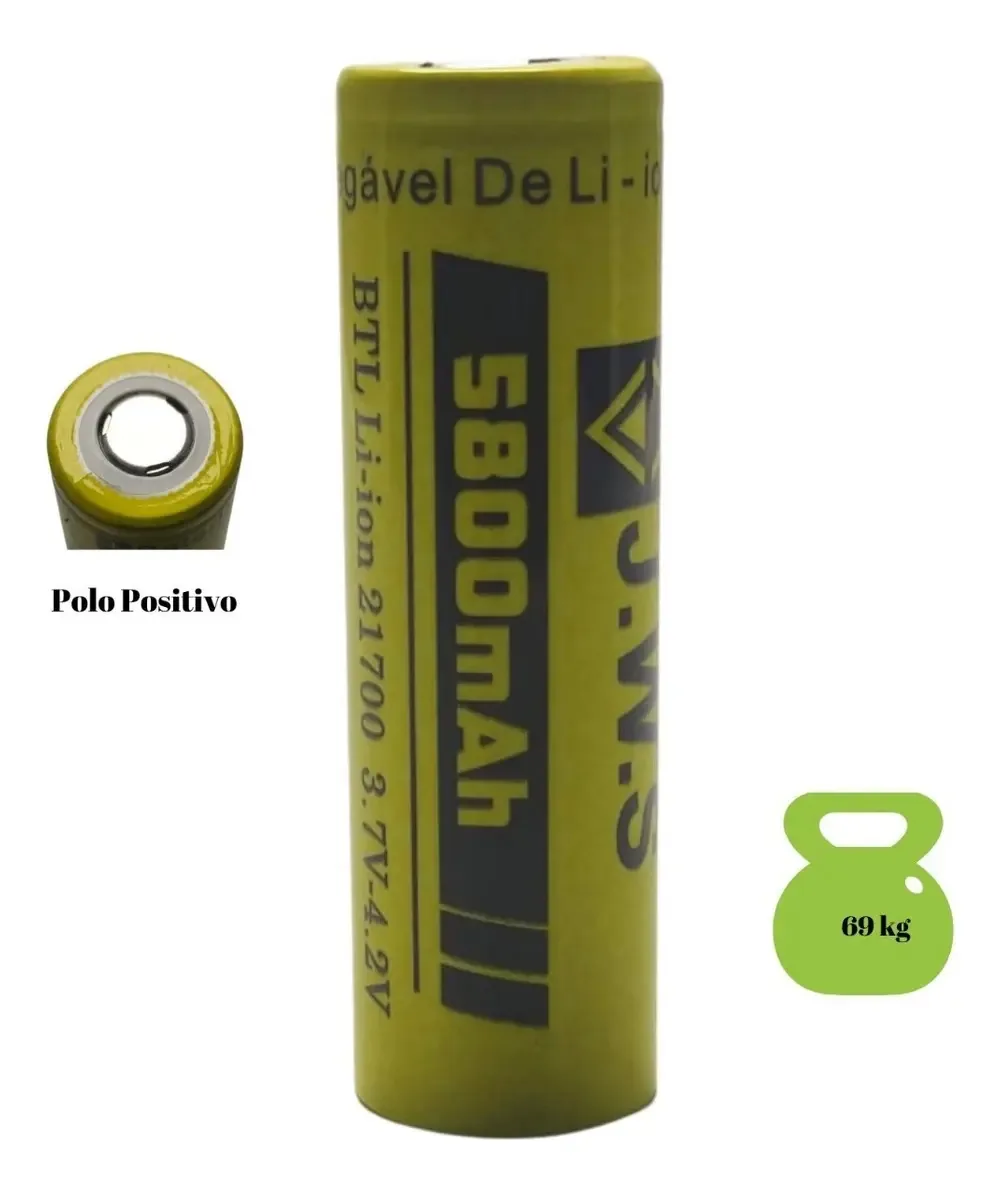Carregador DALI IMPORTS Com 2 Baterias Recarregáveis 21700 5800mAh Li-ion