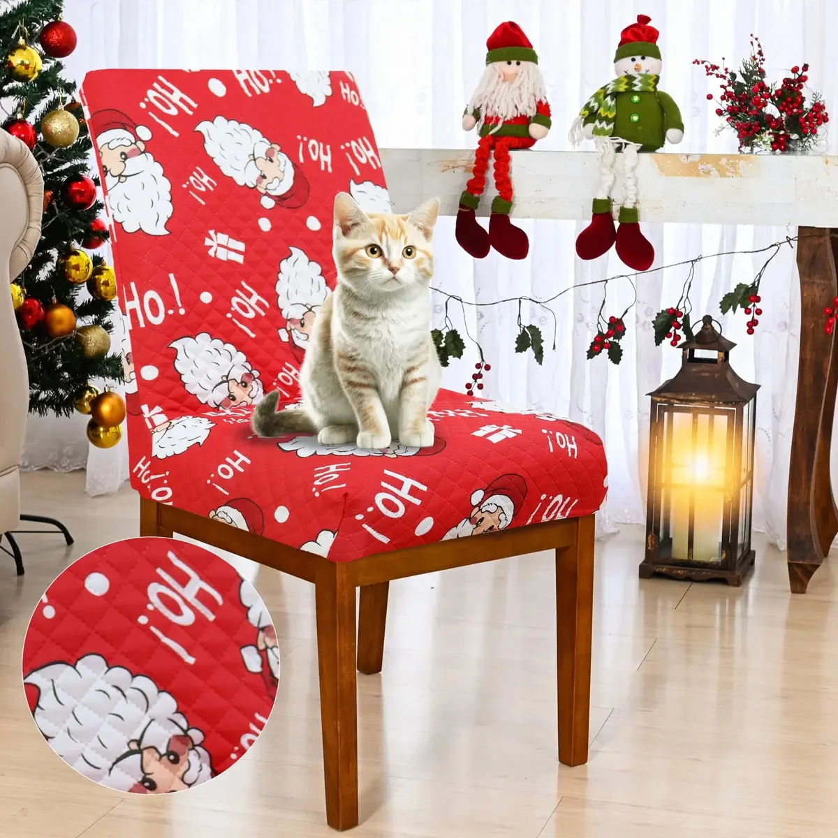 Capas Para Cadeira Kit 4 Lugares Matelada Em Tecido Duplo Cor Noel