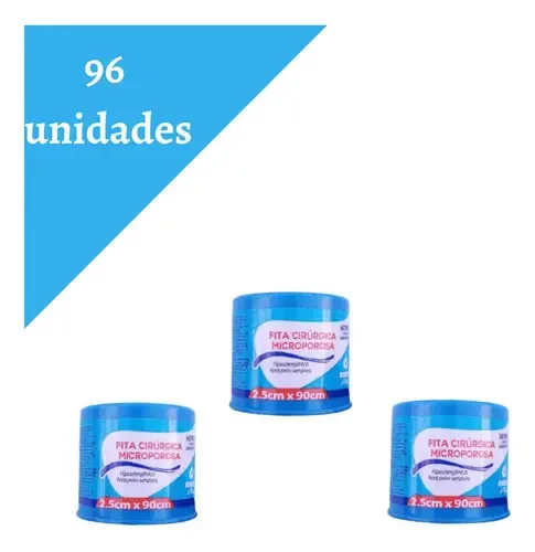 Fita Microporosa 2,5 X 90cm Ciex Kit 96 Unidades