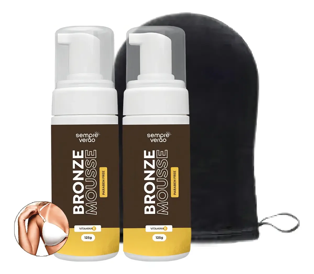 Kit 2 Autobronzeador Em Mousse + Luva Aplicadora Sempreverão