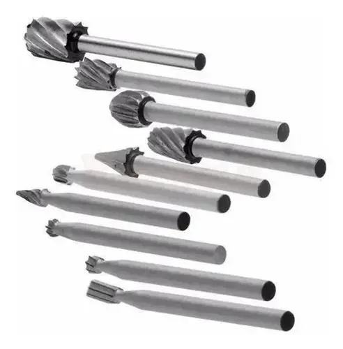 Kit 10 Limas Rotativas Tungstênio Gravação Dremel Retifica