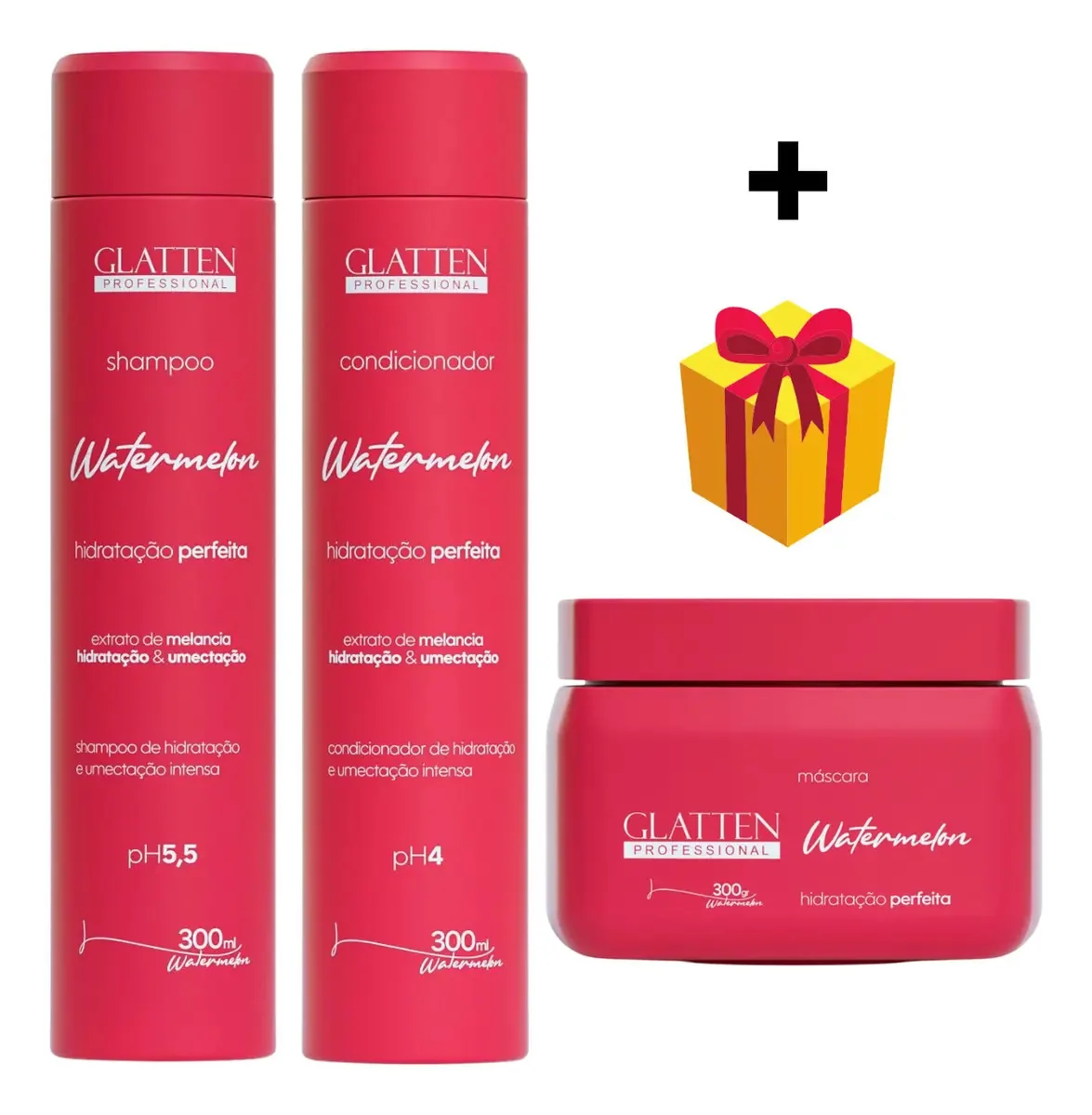 Kit Com Extrato De Melancia E Hidratação Umectante+