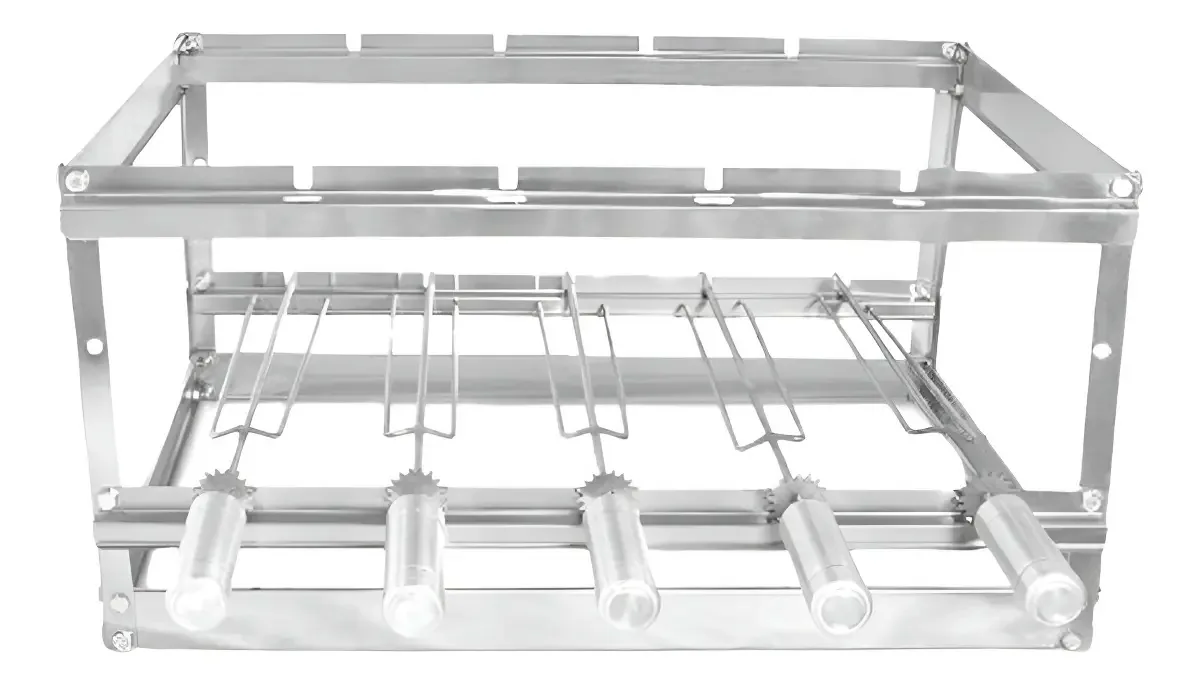 Suporte Inox para Churrasqueira Alvenaria 60cm 5 Espetos