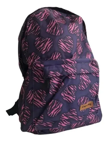 Mochila Bolsa Feminina Reforçada Passeio Viagem Facul Cor Violeta Desenho do tecido Estamada