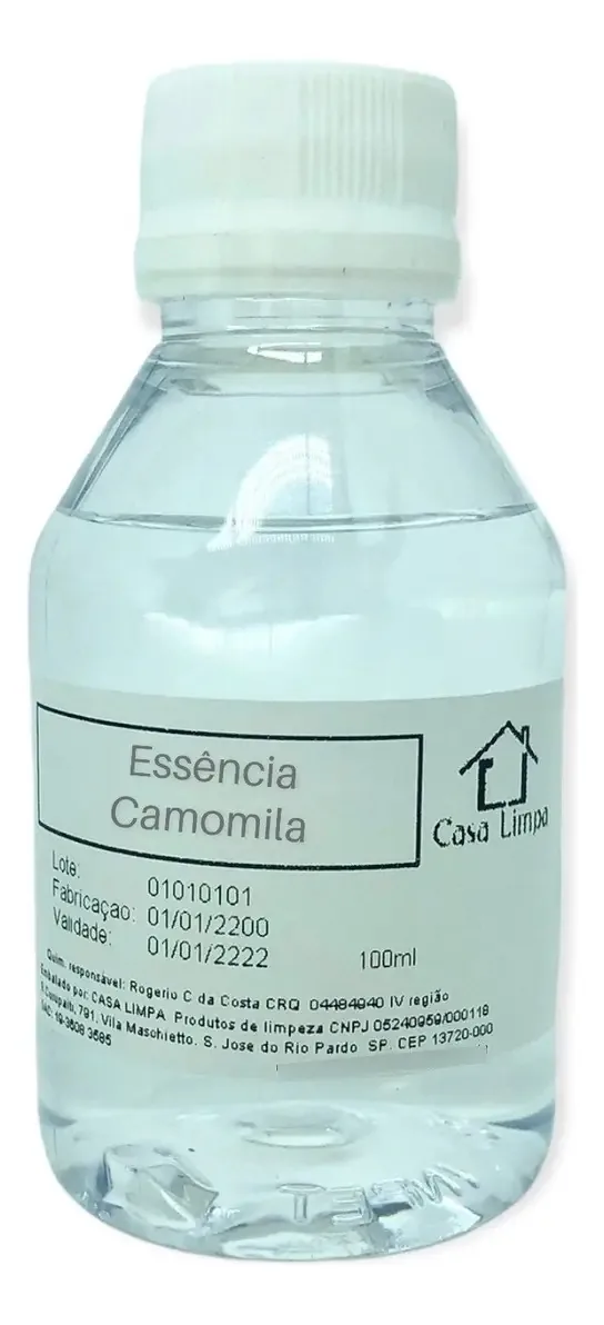 Essência Camomila 100ml Casa Limpa para Difusores e Aromatizantes