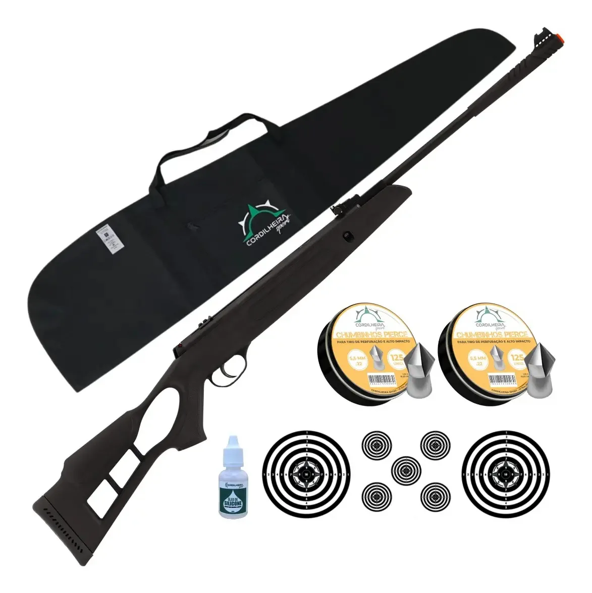 Carabina 5,5mm Pressão Hatsan Striker Edge Gásram Instalado Preto 1397 Mm
