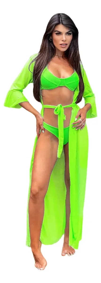 Saída De Praia Longa Charlotte Feminina Cor 4816 Tamanho Único