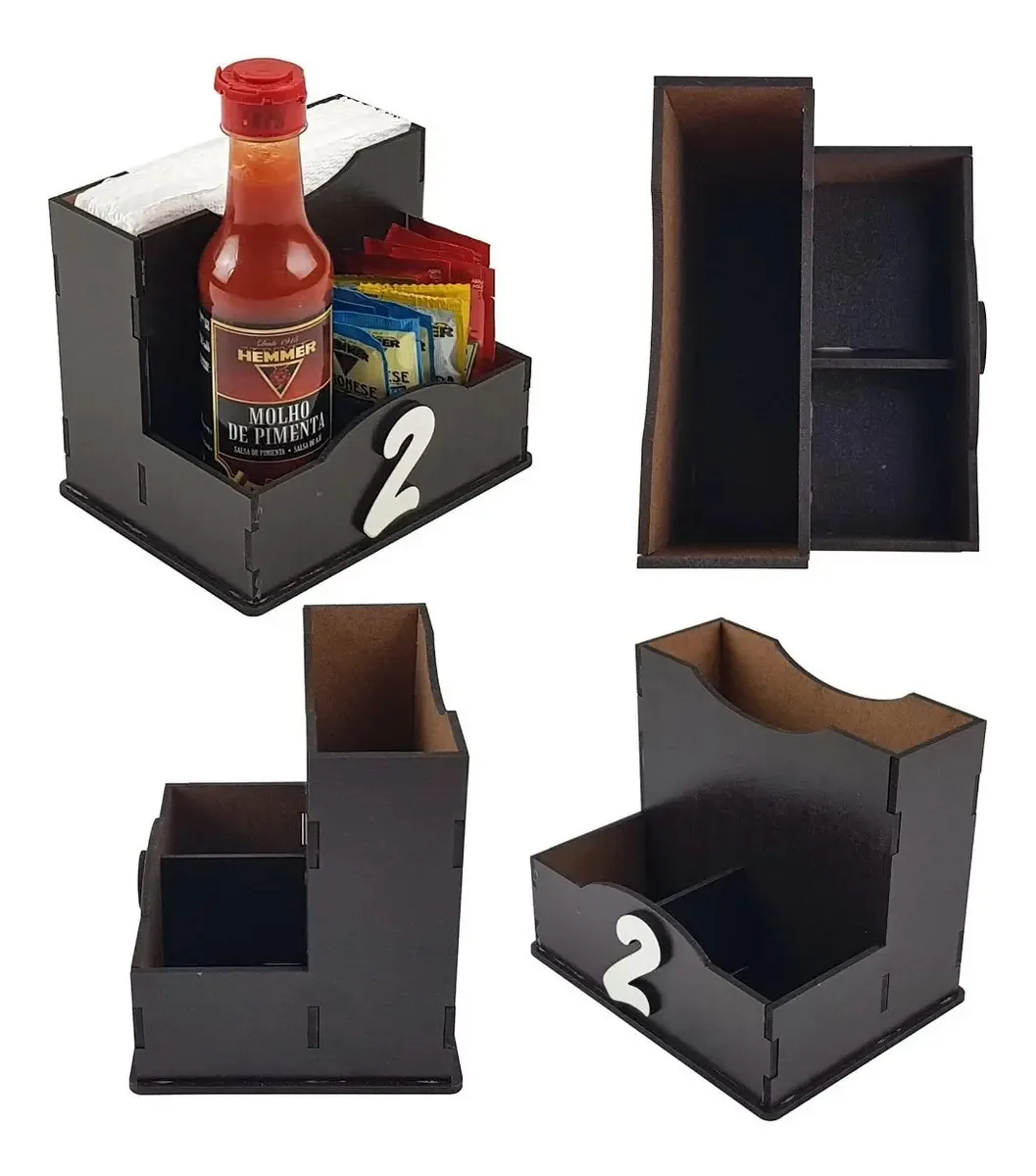 Kit 15 Porta Guardanapos Mdf Lanchonete Restaurante