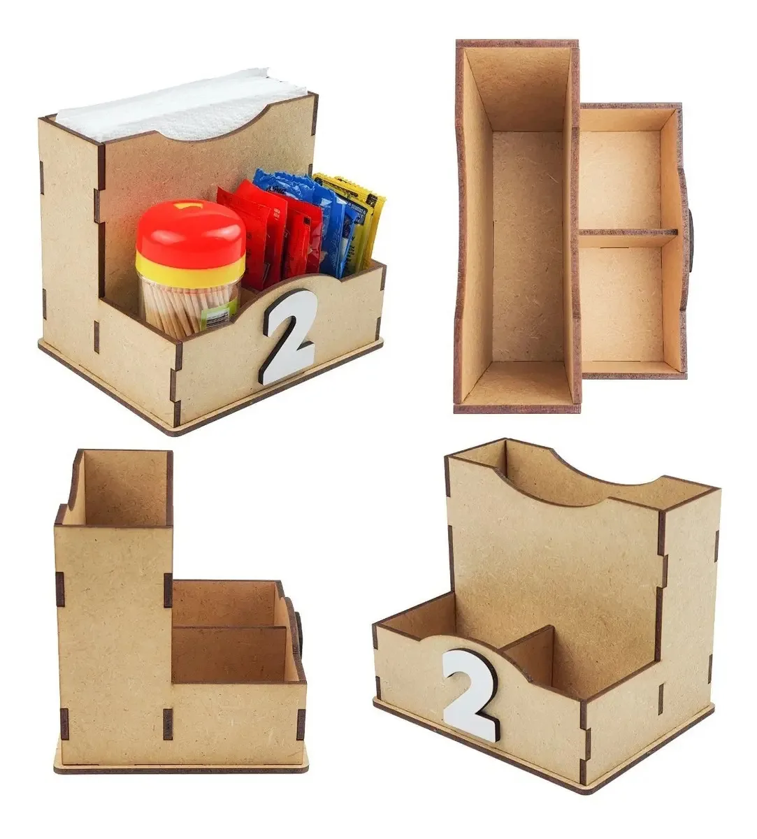 10 Porta Guardanapos Mdf Cru Para Confeitaria